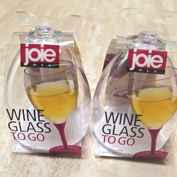 Joie | Dining | Set Of Two Joie Portable Wine Glasses To Go | Poshmark